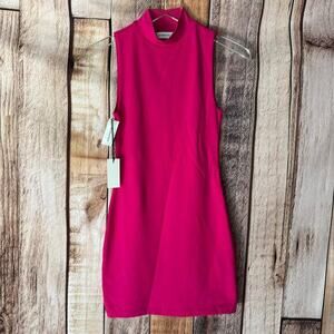Babaton Dress Contour Mock Neck Pink Sleeveless‎ Fitted Mini Summer NWT Size XS